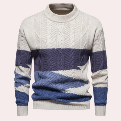 Ladislau – stickad herrtröja med kontrastmönster