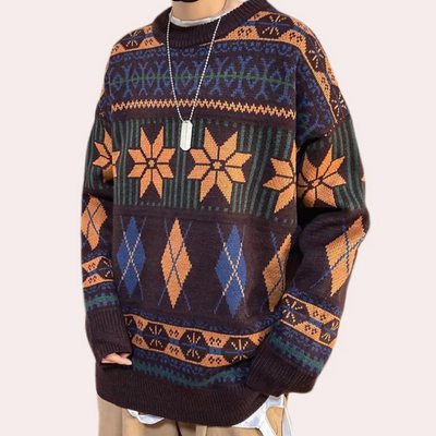 Nicusor – moderiktig oversized stickad herrtröja