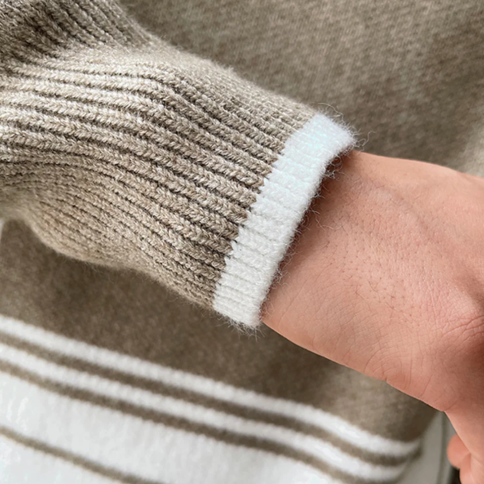 Razvan – modern stickad herrtröja med rund hals