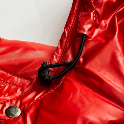 Glänsande svart dunjacka