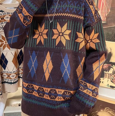 Nicusor – moderiktig oversized stickad herrtröja