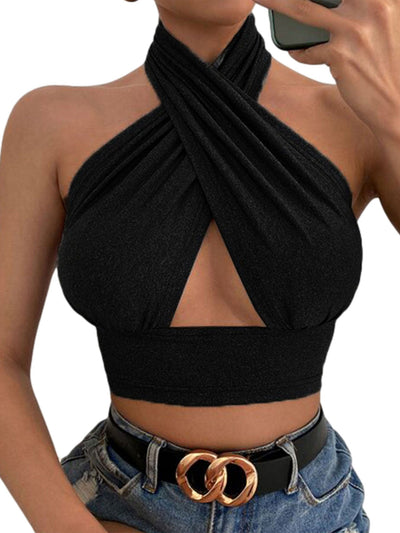 Penelope - Korsad halterneck crop top
