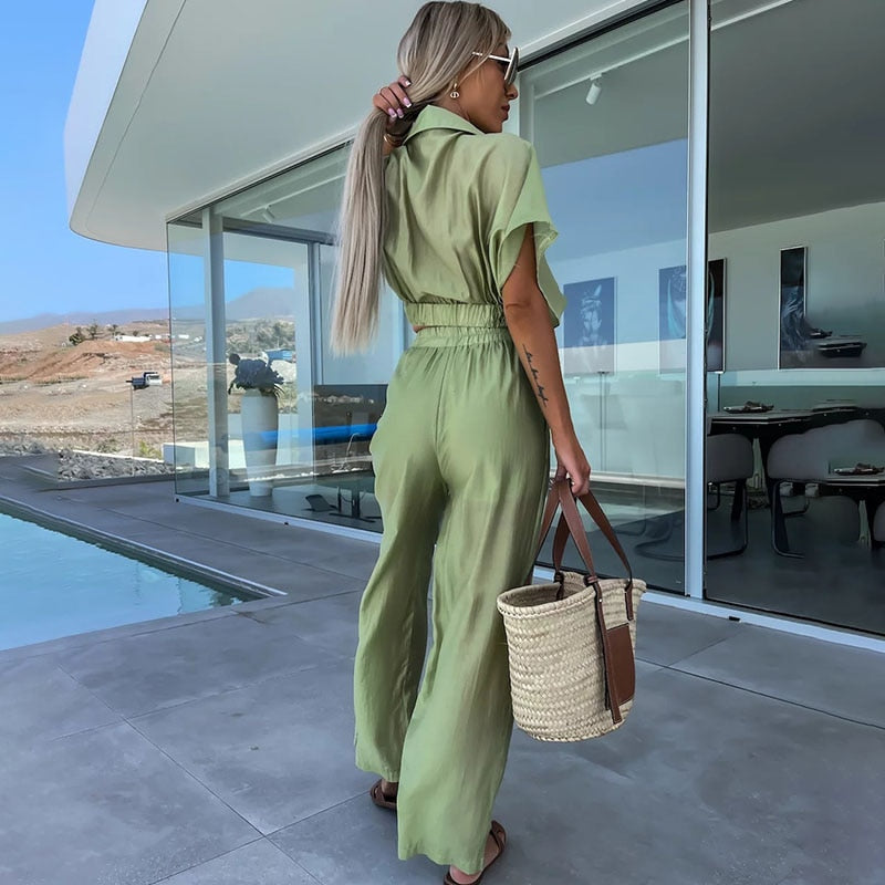 Christina - Stilig Tvådelad Set med Knytning