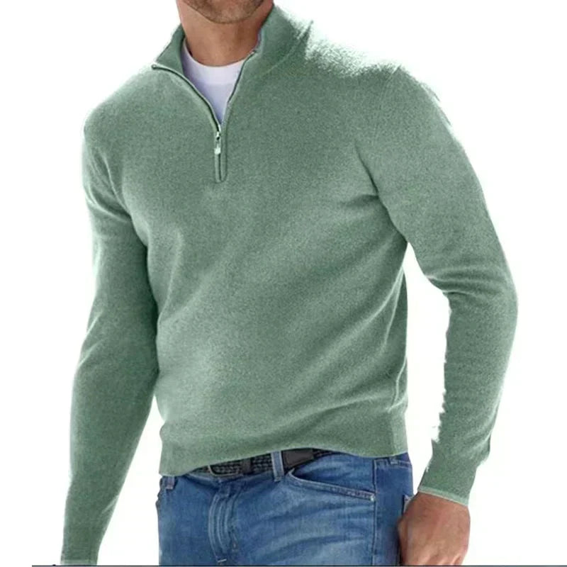 Tom Polo - snygg tröja med dragkedja för män (italiensk design)