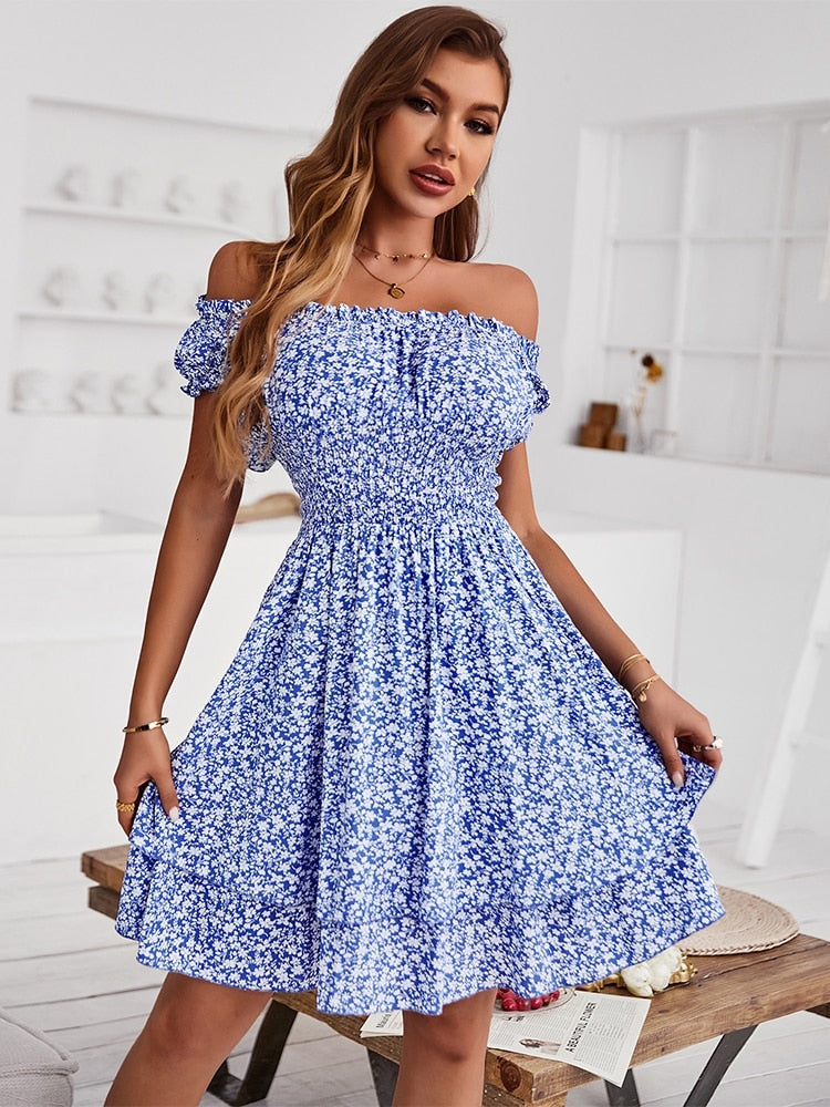 Niam - Kvinna off Shoulder Sommarklänning