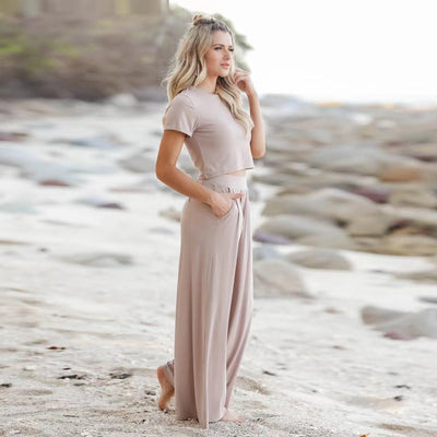 Madeline - Crop Topp & Byxor Kvinnor Set