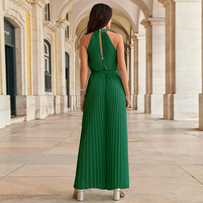 Asma - Dam plisse Jumpsuit med Bälte