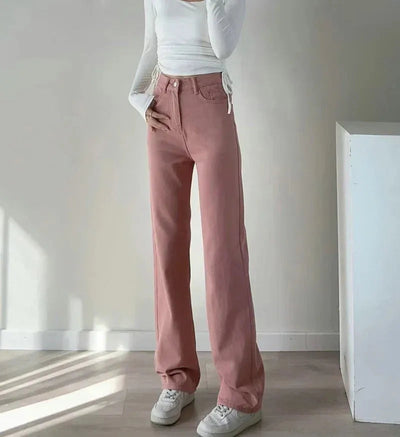 Vinterjeans för kvinnor, rak modell, avslappnad & snygg
