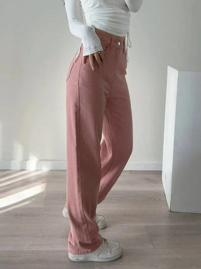 Vinterjeans för kvinnor, rak modell, avslappnad & snygg