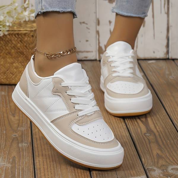 Lyn - Beige Lyxiga Läderskor