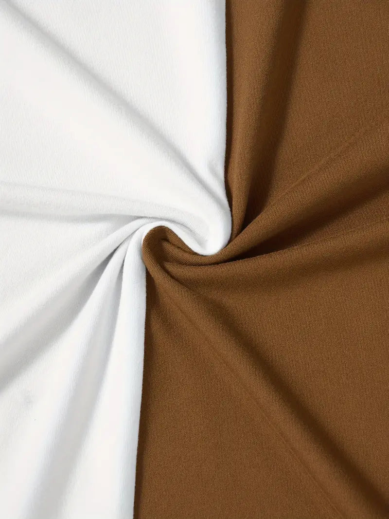 Robert - snygg t-shirt i färgblock med korta ärmar och rund hals