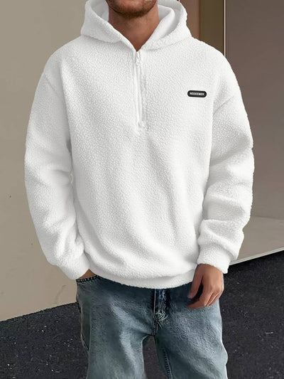Fleecepullover med huva