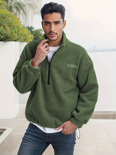 Fleece pullover med V ringning