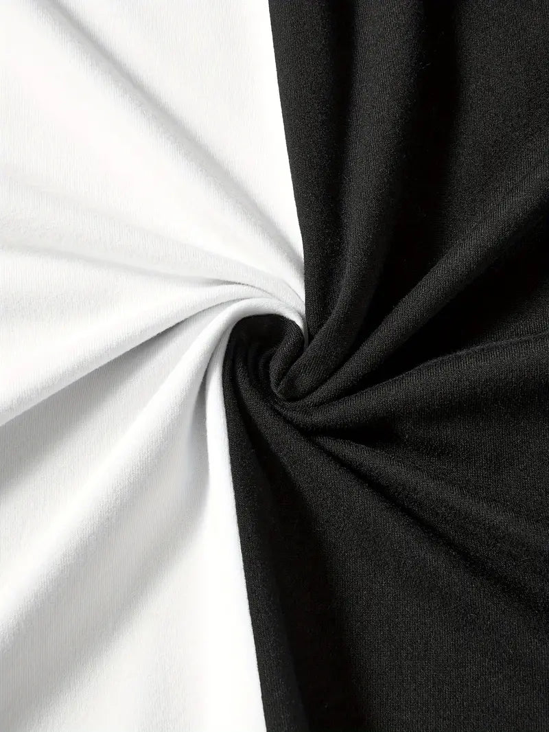 Robert - snygg t-shirt i färgblock med korta ärmar och rund hals