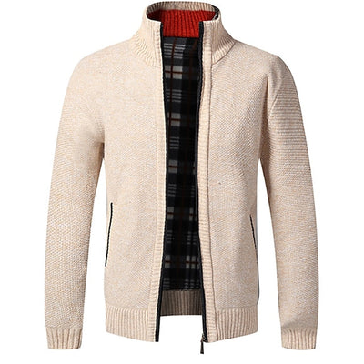Tom Polo - snygg stickad tröja med dragkedja för män (italiensk design)