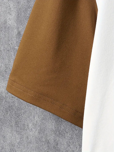 Robert - snygg t-shirt i färgblock med korta ärmar och rund hals