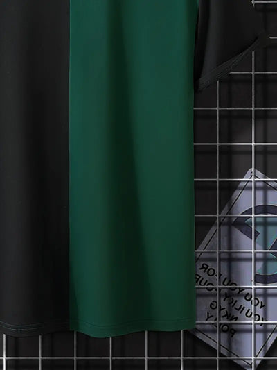 Robert - snygg t-shirt i färgblock med korta ärmar och rund hals