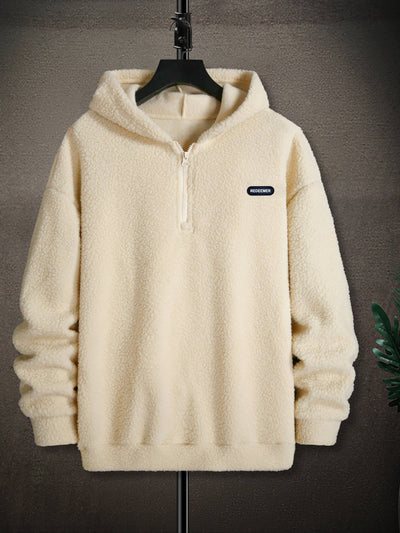 Fleecepullover med huva