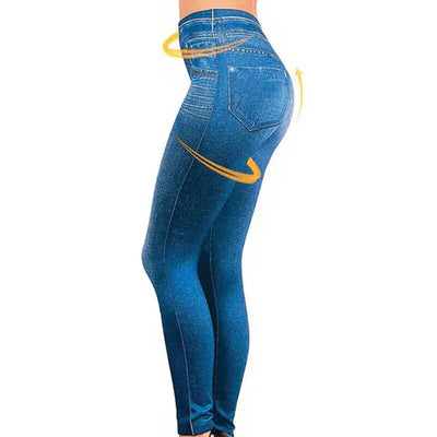 Bernadine - leggings gjorda av denimimitation