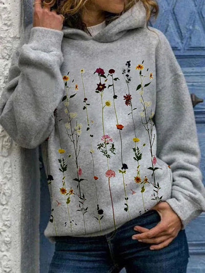 Elle&Vire huvtröja med blommigt tryck
