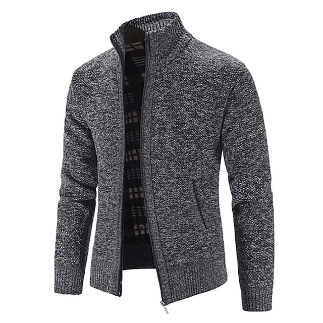 Tom Polo - snygg stickad tröja med dragkedja för män (italiensk design)