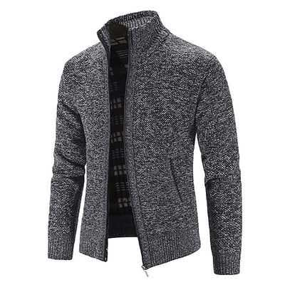 Tom Polo - snygg stickad tröja med dragkedja för män (italiensk design)