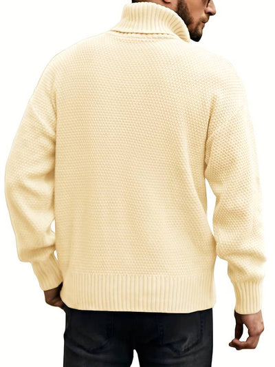 Stickad tröja med polokrage