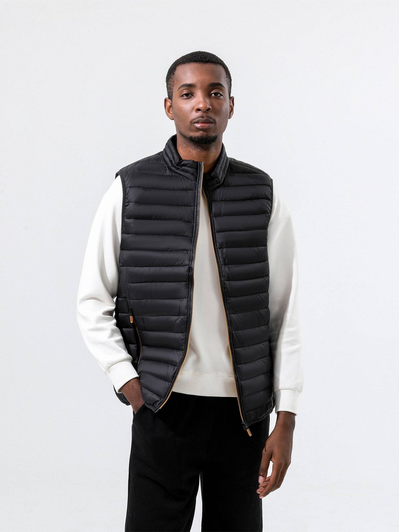 Bodywarmer med hög krage
