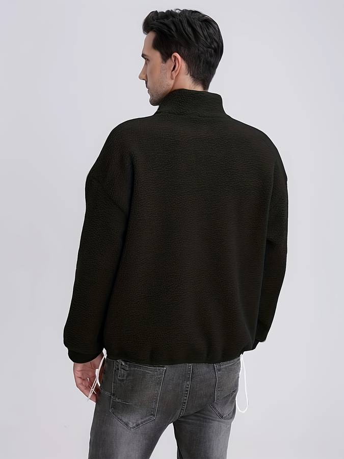 Fleece pullover med V ringning