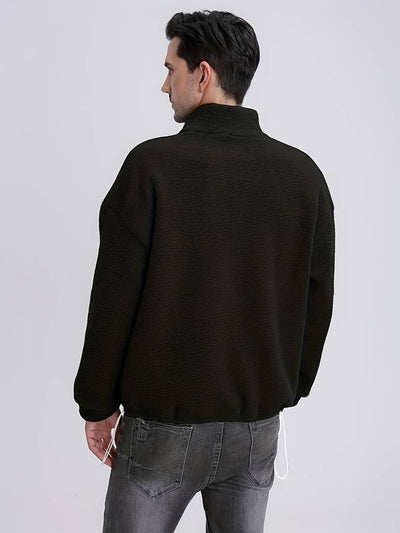 Fleece pullover med V ringning