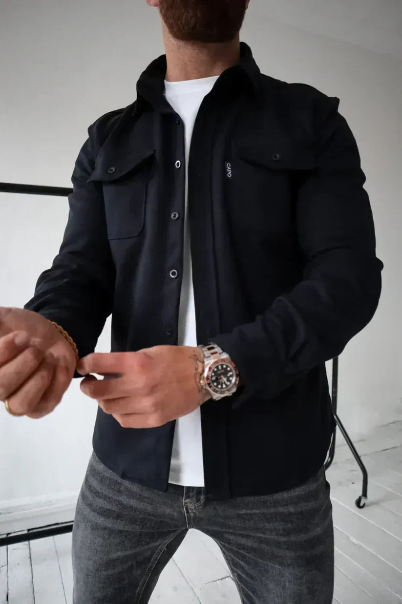 Martin – bomullsöverskjorta med knappslå