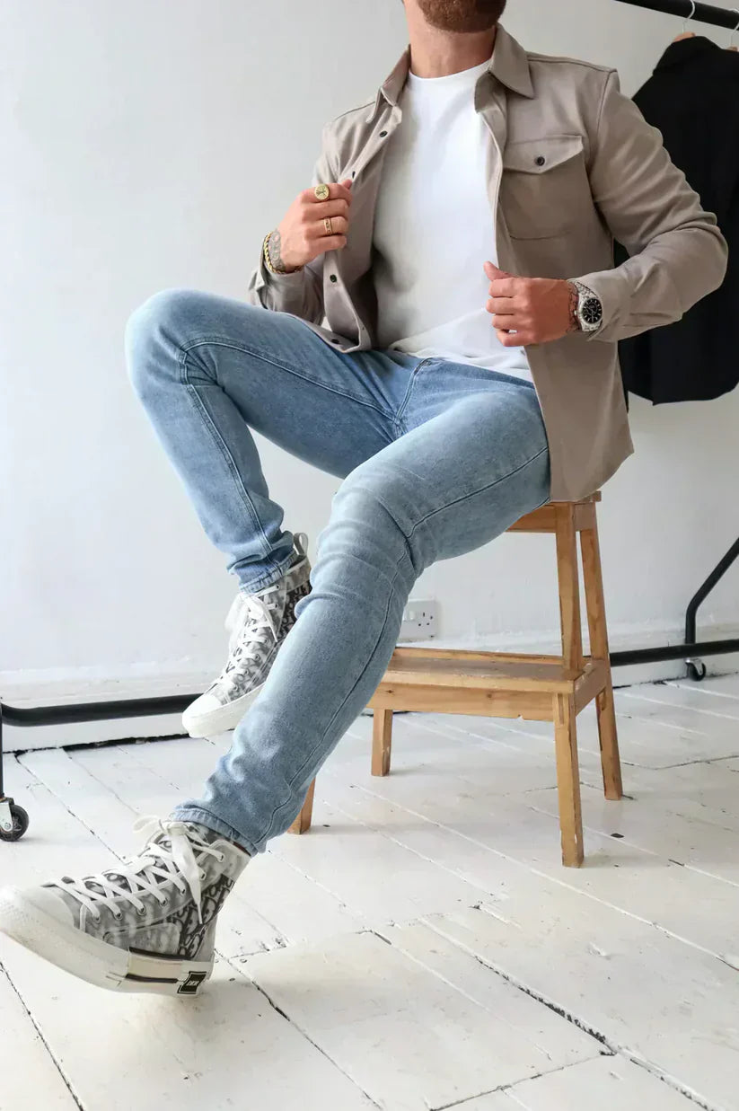 Martin – bomullsöverskjorta med knappslå