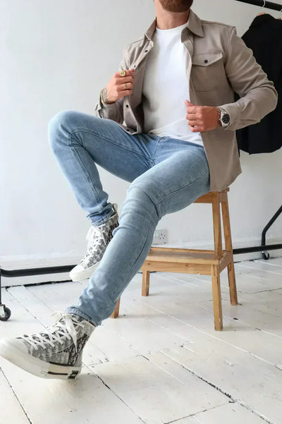 Martin – bomullsöverskjorta med knappslå