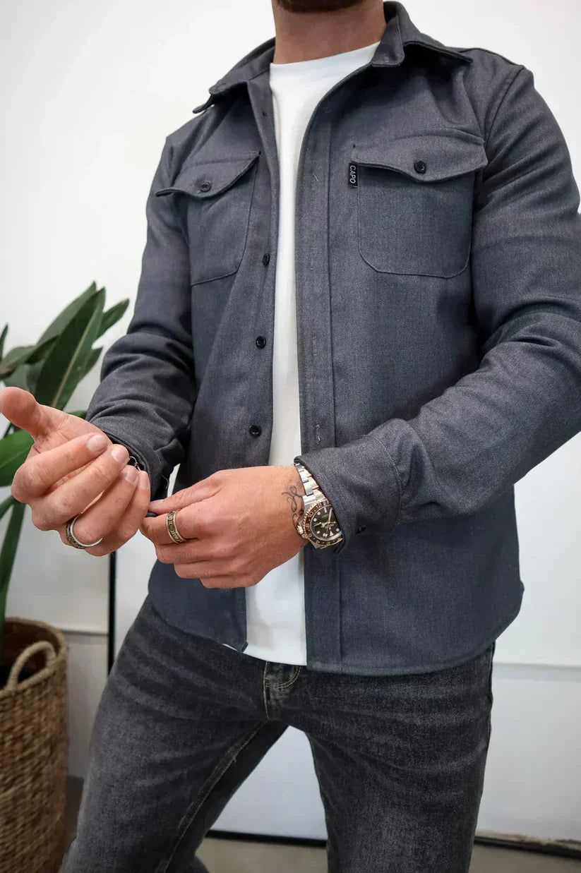 Martin – bomullsöverskjorta med knappslå