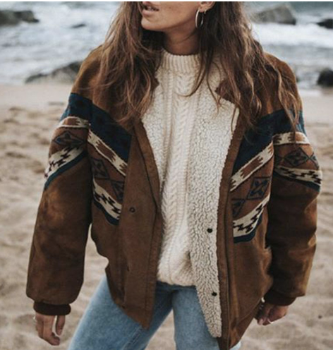 Boho-winter - boho-vinterjacka med etniskt mönster