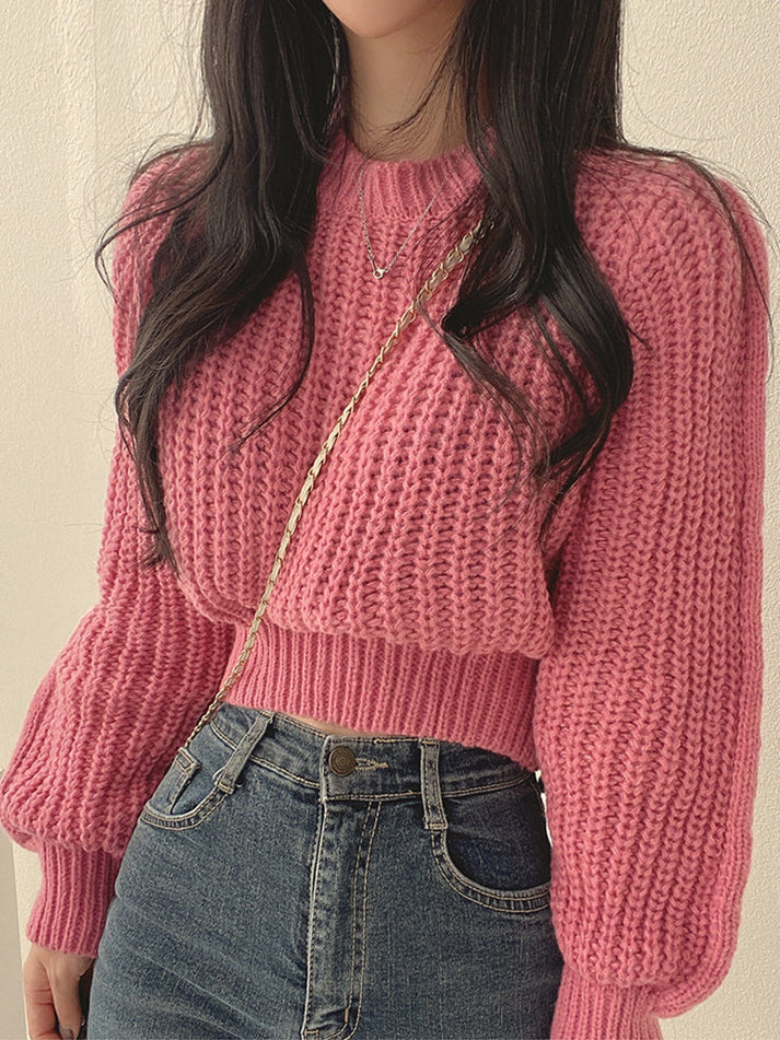 Bela-pullover - modern chunky stickad tröja för kvinnor