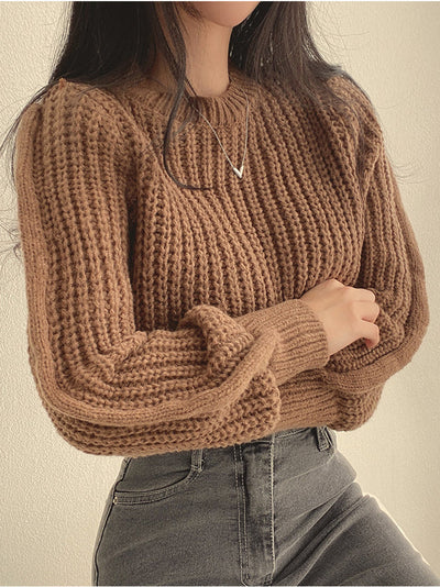 Bela-pullover - modern chunky stickad tröja för kvinnor