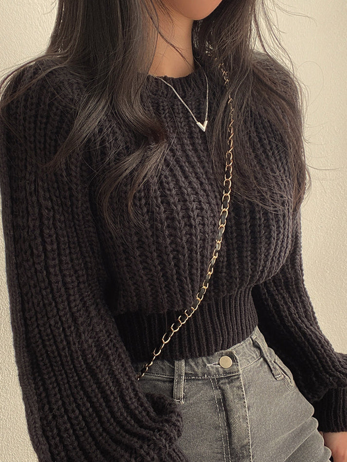 Bela-pullover - modern chunky stickad tröja för kvinnor