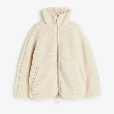 Varm teddy vinterkappa för kvinnor - elegant och mysig för vintern