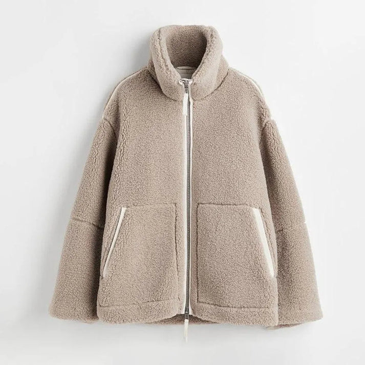 Varm teddy vinterkappa för kvinnor - elegant och mysig för vintern