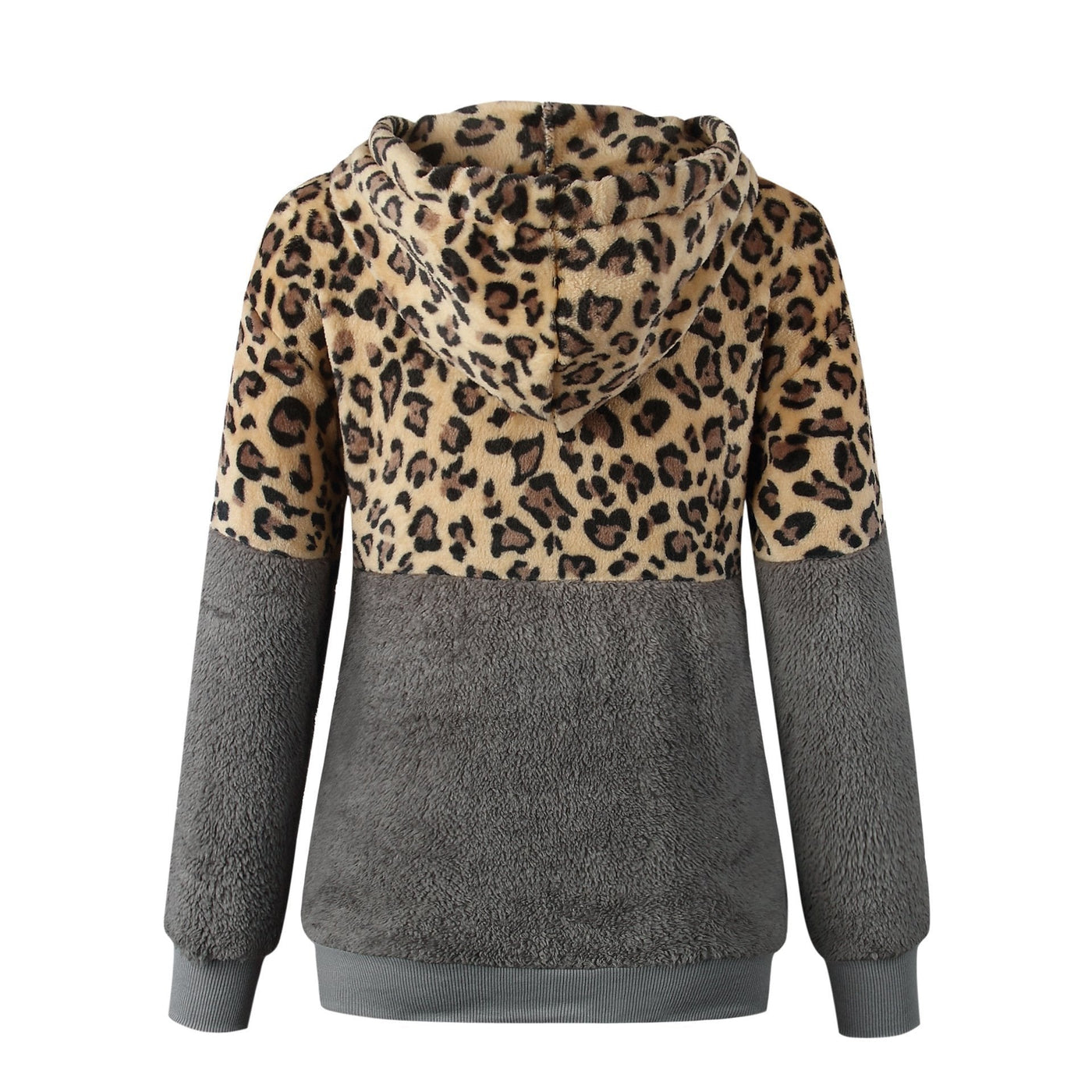 Teddy pullover - extremt varm och mysig hoodie med snyggt leopardmönster för våren