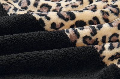 Teddy pullover - extremt varm och mysig hoodie med snyggt leopardmönster för våren