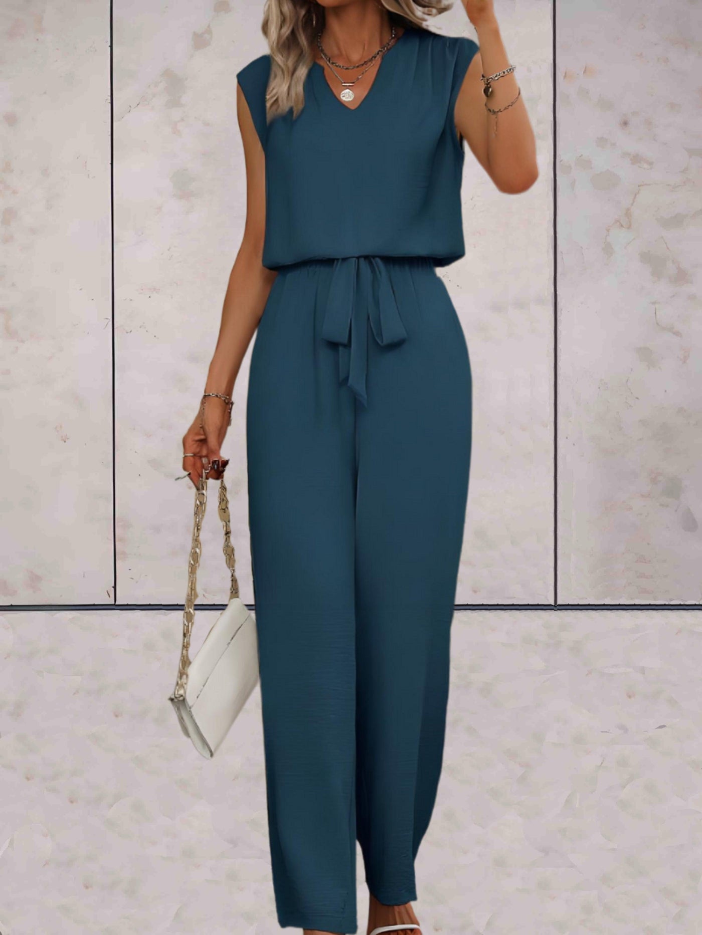 Veronica - Kvinnor Blus & Vida Byxor Set