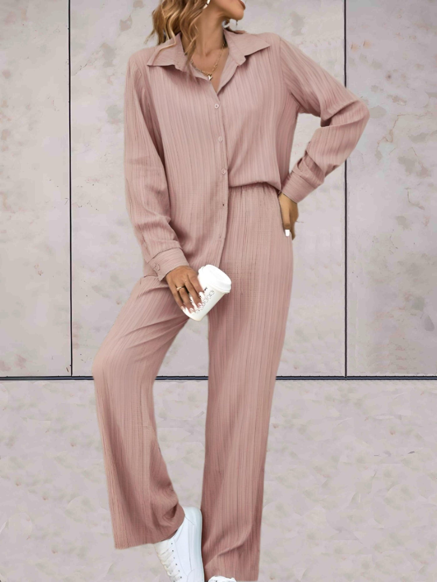 Olivia - Kvinnor Långärmad Topp & Byx Set