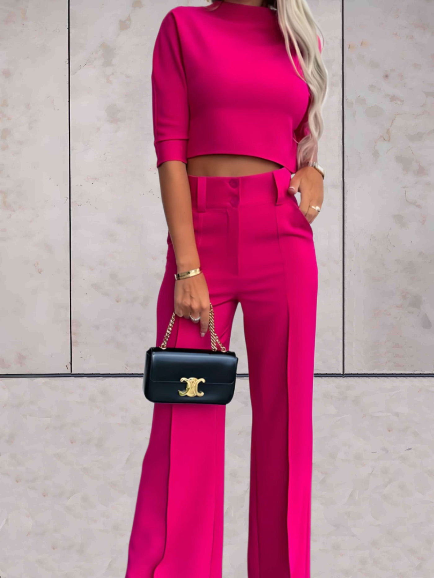 Grace - Kvinnor Crop Top & Vida Byxor Set