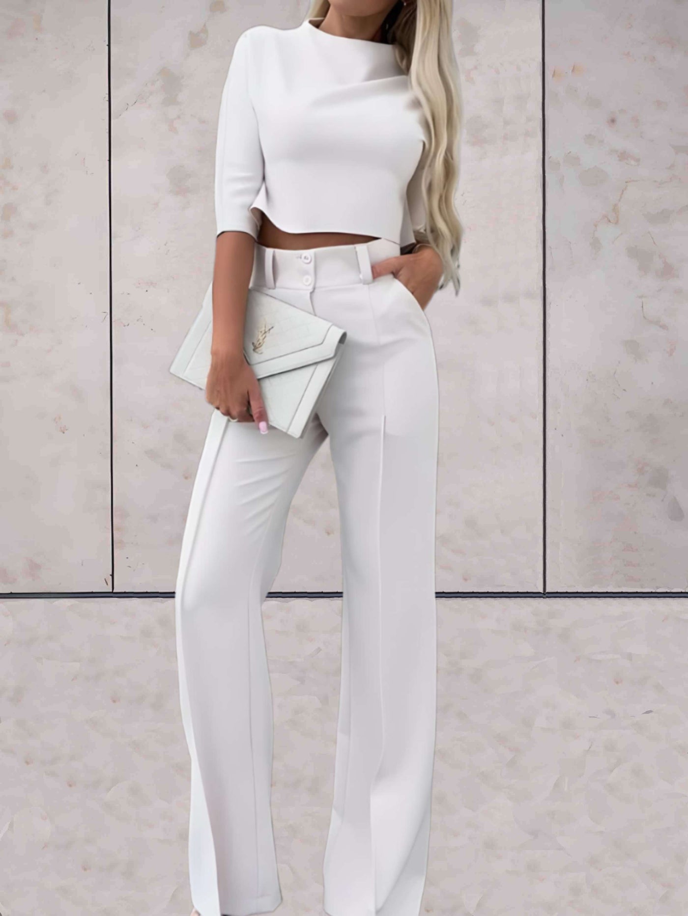 Grace - Kvinnor Crop Top & Vida Byxor Set