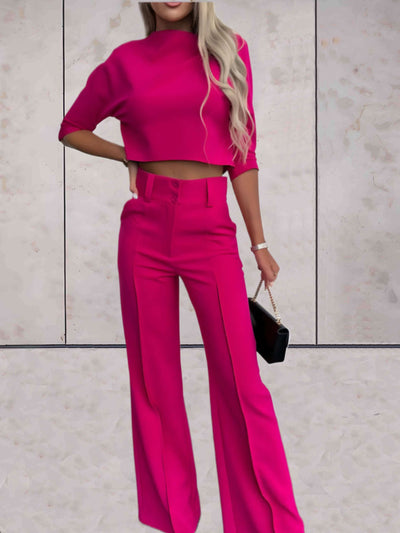 Grace - Kvinnor Crop Top & Vida Byxor Set