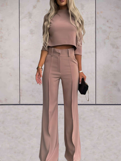 Grace - Kvinnor Crop Top & Vida Byxor Set
