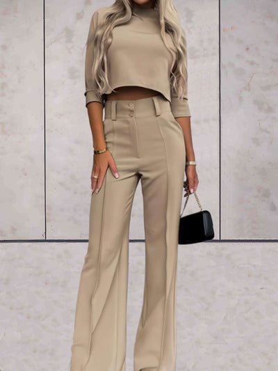 Grace - Kvinnor Crop Top & Vida Byxor Set
