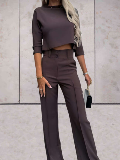 Grace - Kvinnor Crop Top & Vida Byxor Set